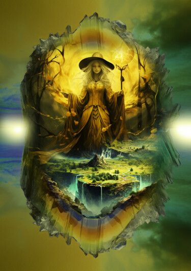 Arts numériques intitulée "Yellow witch" par Vyctoire Sage, Œuvre d'art originale, Photo montage