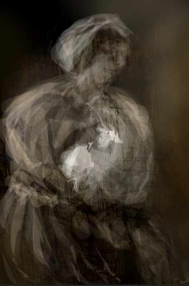 Arts numériques intitulée "Le petit agneau..." par Jacky Patin, Œuvre d'art originale, Peinture numérique