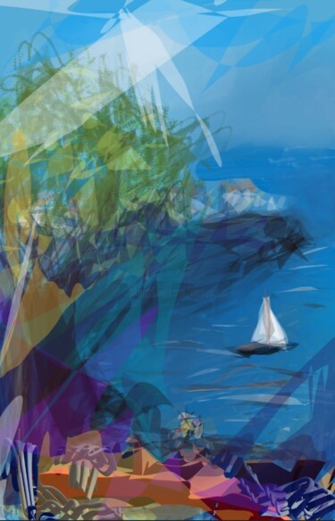 Digital Arts titled "Bord de mer..." by Jacky Patin, Original Artwork, Digital Painting