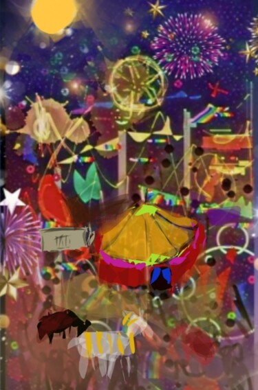 Arts numériques intitulée "La piste aux étoile…" par Jacky Patin, Œuvre d'art originale, Peinture numérique