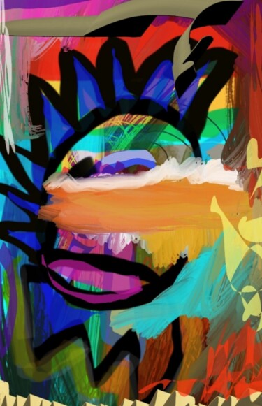 Digitale Kunst mit dem Titel "Paysage surréaliste" von Jacky Patin, Original-Kunstwerk, Digitale Malerei