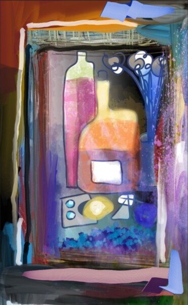 Arts numériques intitulée "Les bouteilles en c…" par Jacky Patin, Œuvre d'art originale, Peinture numérique