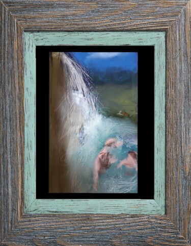 Arts numériques intitulée "La baignade dans la…" par Jacky Patin, Œuvre d'art originale, Peinture numérique