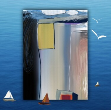 Digital Arts titled "Les bateaux égarés.…" by Jacky Patin, Original Artwork, Digital Painting