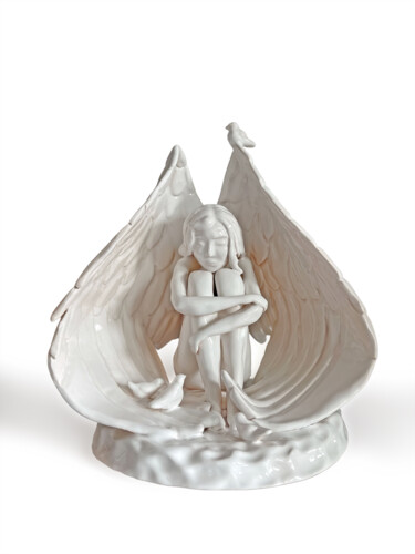Sculpture intitulée "Shelter" par Yuliia Khovbosha, Œuvre d'art originale, Céramique