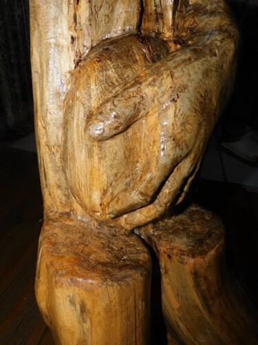 Скульптура под названием "Main calebasse" - Nadine Pauriche, Подлинное произведение искусства, Дерево