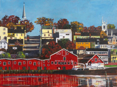 Painting titled "Lunenburg Brilliance" by Clayt Lennox, Original Artwork, Acrylic Mounted on Other rigid panel