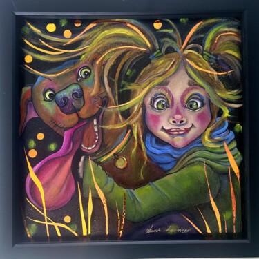 Painting titled "Best Friends" by Anna Spencer, Original Artwork, Oil