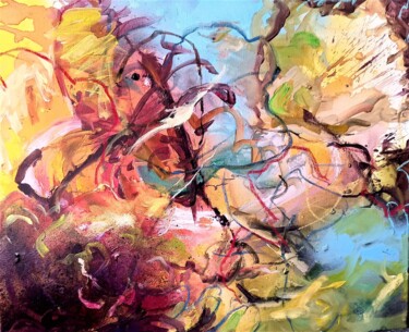 Painting titled "les fleurs 2" by Christine Vinandy, Original Artwork, Acrylic