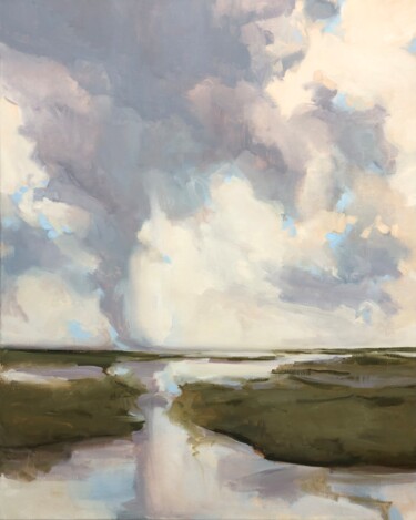 제목이 "Rainshower"인 미술작품 Stella Burggraaf로, 원작, 기름 나무 들것 프레임에 장착됨