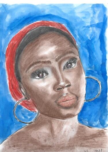 Pintura titulada "Rosto Mulher Pastel…" por Marcus Araújo De Caldevilla, Obra de arte original, Pastel