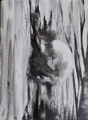 Картина под названием "Взгляд шамана из вс…" - Lila Naumova, Подлинное произведение искусства, Темпера