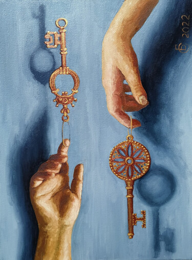 Painting titled "Keys 1" by Svitlana Barabash, Original Artwork, Oil