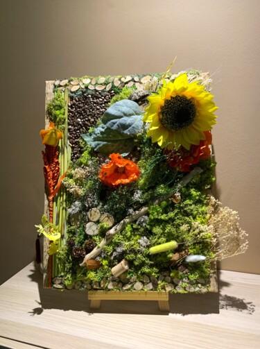 Collages intitulée "fleurs des champs s…" par Nathalie Caillaud, Œuvre d'art originale, Collages