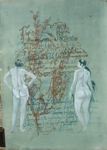 Dessin intitulée "HOMMAGE A FELICIEN…" par Michel Moskovtchenko, Œuvre d'art originale, Autre
