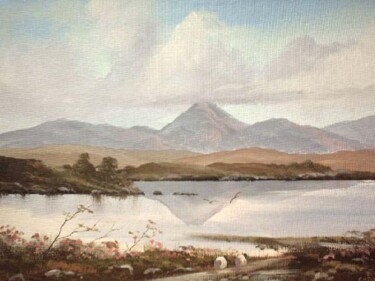 Painting titled "mountain reflection" by Cathal O Malley, Original Artwork