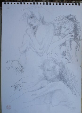 Disegno intitolato "PORTRAITS" da Michel Moskovtchenko, Opera d'arte originale, Altro