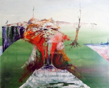 Peinture intitulée "femme et terre" par Bernard Maricau, Œuvre d'art originale