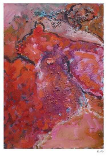 Peinture intitulée "0385 Robe rouge n°…" par Claudine Gregoire, Œuvre d'art originale