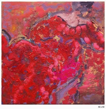 Peinture intitulée "Robe rouge n°0395" par Claudine Gregoire, Œuvre d'art originale, Huile