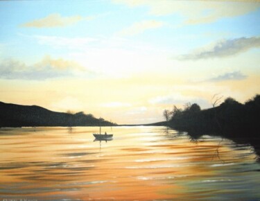 Painting titled "clifden sunset" by Cathal O Malley, Original Artwork