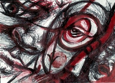 Drawing titled "Croktèt" by Edith Bos Boyer (EDITH DONC), Original Artwork, Ballpoint pen