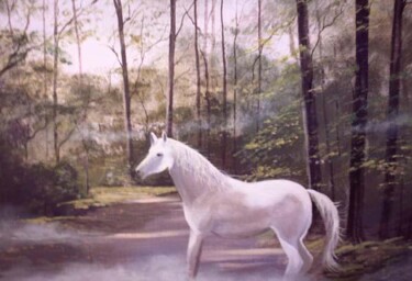 Pintura intitulada "forest horse" por Cathal O Malley, Obras de arte originais