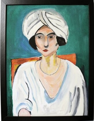 Peinture intitulée "D'après Modigliani" par Agnès M, Œuvre d'art originale, Huile