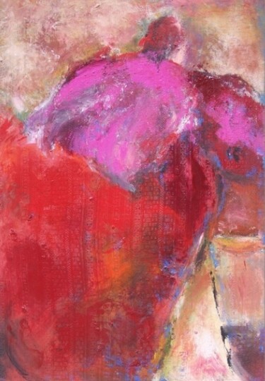 Painting titled "GRANDE ROBE ROUGE n…" by Claudine Gregoire, Original Artwork