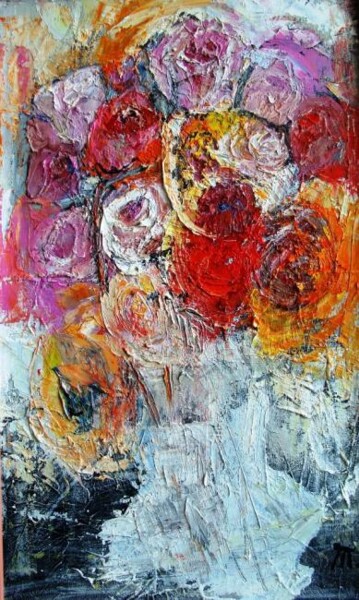 Картина под названием "Розы" - Татьяна Ермольчик, Подлинное произведение искусства, Масло