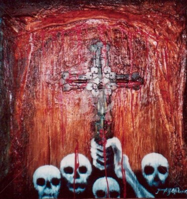 Painting titled "The Holy War I" by Johnny E.S.J. Otilano, Original Artwork