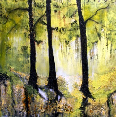 Painting titled "Three Sister Trees" by Isabelle Amante, Original Artwork
