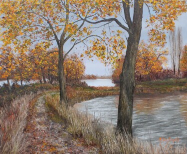 Peinture intitulée "Couleurs d'automne…" par Michel De Ruyck, Œuvre d'art originale, Huile