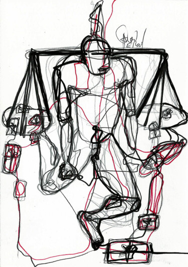 Drawing titled "12 DEC 2013   LE PE…" by Dov Melloul, Original Artwork