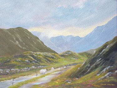 Painting titled "through  the valley" by Cathal O Malley, Original Artwork, Acrylic