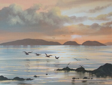Painting titled "high island" by Cathal O Malley, Original Artwork, Acrylic