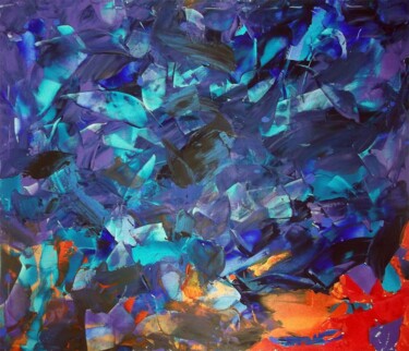 Painting titled "Night Butterflies.…" by Sergej Jakovlev, Original Artwork, Acrylic