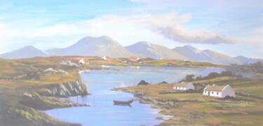 Painting titled "connemara  cottages…" by Cathal O Malley, Original Artwork, Acrylic