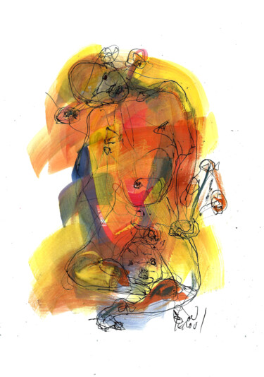 Drawing titled "14 JUILLET 2015 LE…" by Dov Melloul, Original Artwork, Other
