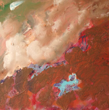 Pintura intitulada "0686-15-Bleu-volcan…" por Claudine Gregoire, Obras de arte originais, Acrílico