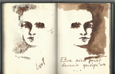 Dessin intitulée "Etre rien" par Edith Bos Boyer (EDITH DONC), Œuvre d'art originale, Encre