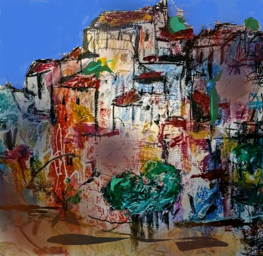 Digital Arts titled "village provencal" by Jacky Patin, Original Artwork