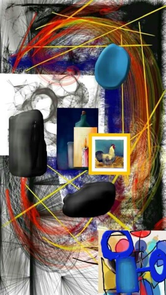 Arte digitale intitolato "atelier de peintre.…" da Jacky Patin, Opera d'arte originale