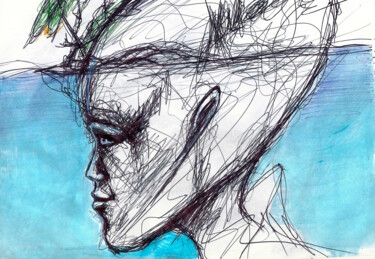 Рисунок под названием "T'es rien" - Edith Bos Boyer (EDITH DONC), Подлинное произведение искусства, Шариковая ручка