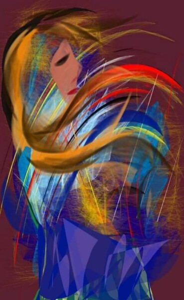Arts numériques intitulée "Les cheveux au vent…" par Jacky Patin, Œuvre d'art originale