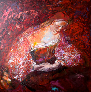 Painting titled "0777-17-femme-sur-f…" by Claudine Gregoire, Original Artwork, Acrylic