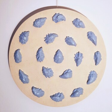 Painting titled "Oyster circle- obje…" by Henk Broeke, Original Artwork, Acrylic Mounted on Wood Panel