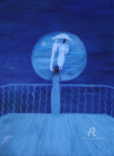 Pintura intitulada "Rêve bleu, ciel de…" por Etolessence, Obras de arte originais