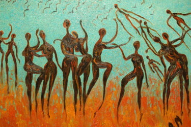 Painting titled "dance" by Anna Makarova, Original Artwork, Oil