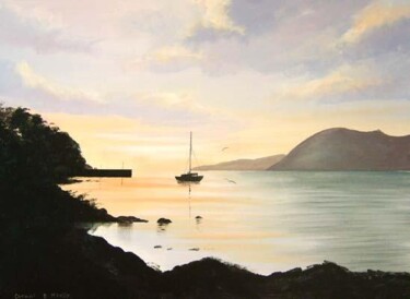 Painting titled "ceggan bay sunset" by Cathal O Malley, Original Artwork